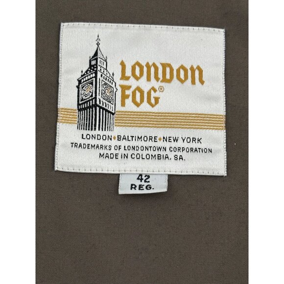 VTG London Fog Jacket 42R Large Harrington Zip Front 80s Retro Dadcore Old Money - Picture 3 of 15